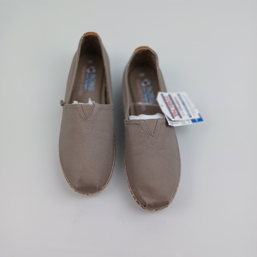 - BOBS from skechers Breeze Memory Foam Shoes Taupe Slip-On